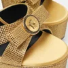 Sandales en satin ornées d&rsquo;un nœud Gianni Ribbon 140 mm