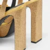 Sandales en satin ornées d&rsquo;un nœud Gianni Ribbon 140 mm