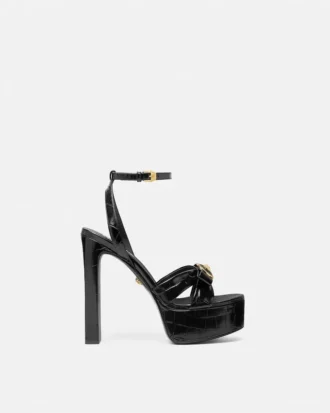 Sandales Gianni Ribbon effet croco 140 mm