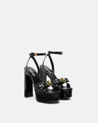 Sandales Gianni Ribbon effet croco 140 mm