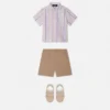 Short brodé en coton seersucker pour enfant