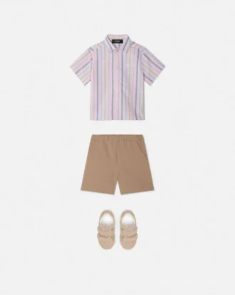 Short brodé en coton seersucker pour enfant