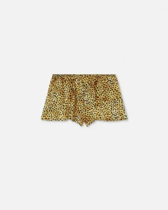 Short de pyjama en soie à imprimé Cheetah Allover