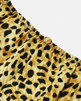 Short de pyjama en soie à imprimé Cheetah Allover