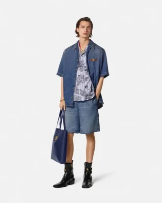 Short en denim Medusa Biggie Short en denim Medusa Biggie