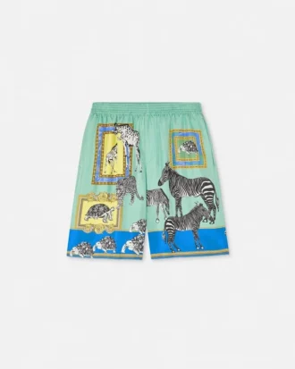 Short en soie Versace Safari