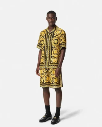 Short en twill de soie imprimé