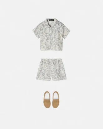 Chemise en twill de soie imprimée pour enfant