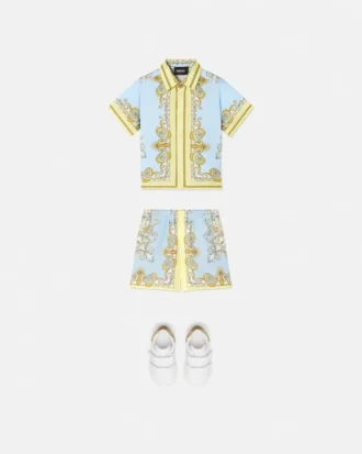 Chemise en twill de soie imprimée pour enfant