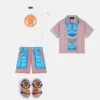 Chemise à rayures imprimées en popeline de coton pour enfants Chemise à rayures imprimées en popeline de coton pour enfants