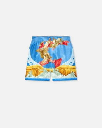 Short régulier en twill de soie imprimé