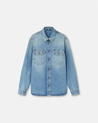 Surchemise en denim embellie