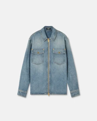 Surchemise en denim zippée