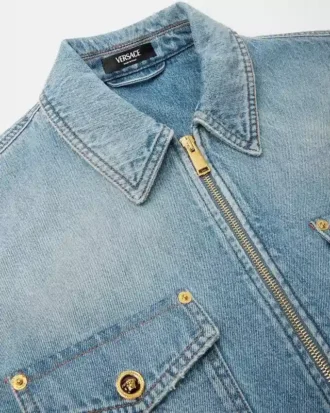 Surchemise en denim zippée