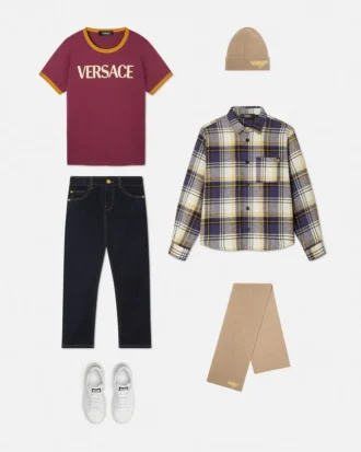 Surchemise pour enfant en tartan Versace Milano