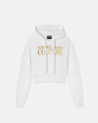 Sweat à capuche court avec logo