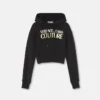 Sweat à capuche court avec logo