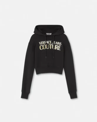 Sweat à capuche court avec logo