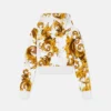 Sweat à capuche court en jersey de coton imprimé