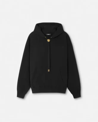 Sweat à capuche en jersey de coton brodé