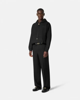 Sweat à capuche en jersey de coton brodé