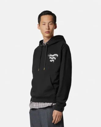 Sweat à capuche en jersey de coton imprimé
