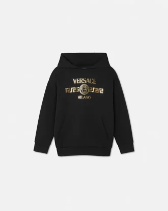 Sweat à capuche imprimé en jersey de coton pour enfant