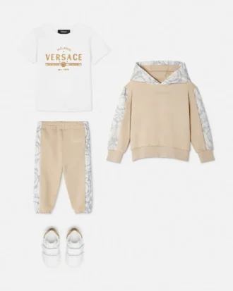 Sweat à capuche imprimé en jersey de coton pour enfant