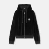 Sweat à capuche zippé brodé en chenille