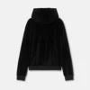 Sweat à capuche zippé brodé en chenille