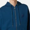 Sweat à capuche zippé en jersey de coton brodé Sweat à capuche zippé en jersey de coton brodé