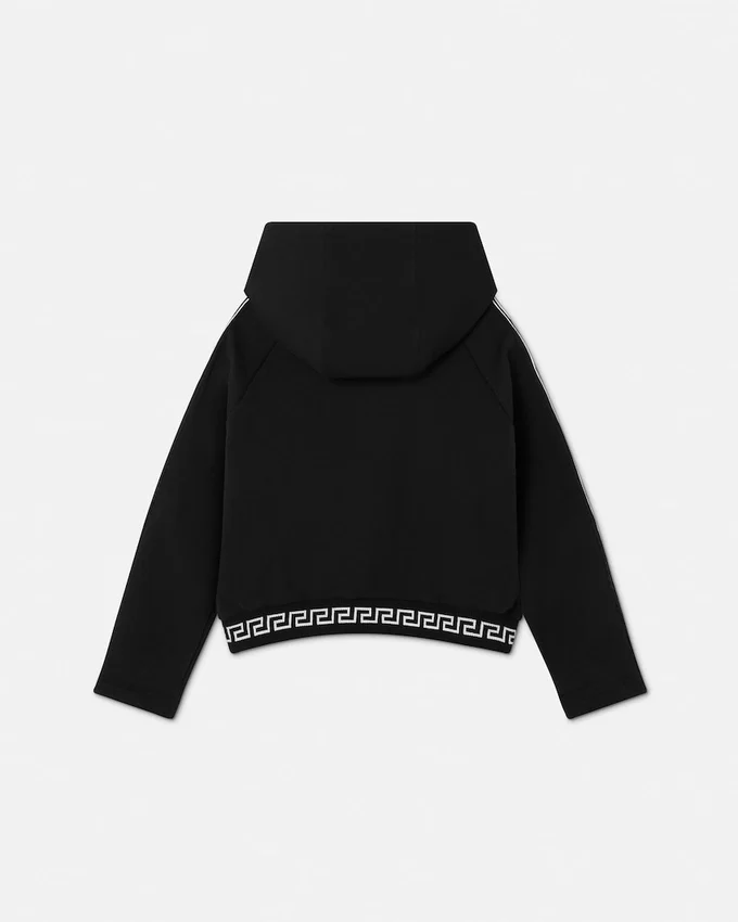 Sweat à capuche zippé en jersey de coton brodé pour enfant Sweat à capuche zippé en jersey de coton brodé pour enfant