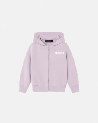 Sweat à capuche zippé en jersey de coton imprimé pour enfant