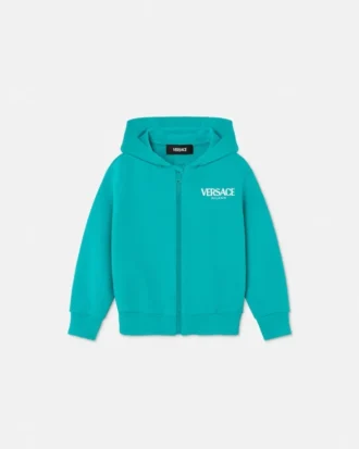 Sweat à capuche zippé en jersey de coton imprimé pour enfant