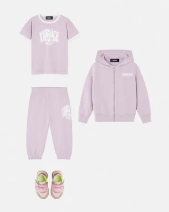Sweat à capuche zippé en jersey de coton imprimé pour enfant