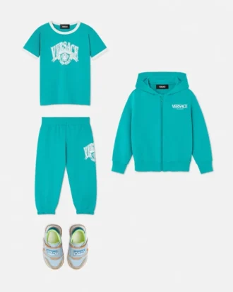 Sweat à capuche zippé en jersey de coton imprimé pour enfant