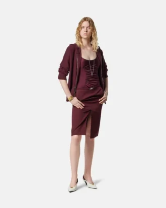 Sweat à capuche zippé en tricot de cachemire et laine