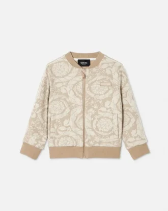 Sweat-shirt à capuche en jersey de coton jacquard pour enfants