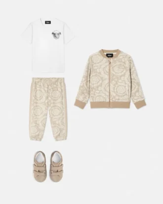 Sweat-shirt à capuche en jersey de coton jacquard pour enfants