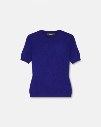 T-shirt ajusté en viscose stretch jacquard