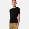 T-shirt ajusté en viscose stretch jacquard T-shirt ajusté en viscose stretch jacquard