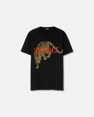 T-shirt brodé Versace Leopard
