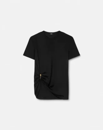 T-shirt drapé avec épingle de sûreté T-shirt drapé avec épingle de sûreté