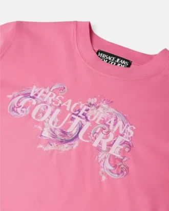 T-shirt en jersey de coton imprimé et orné