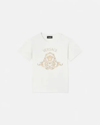 T-shirt en jersey de coton imprimé et orné pour enfants