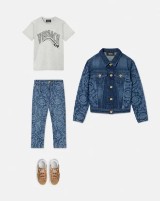 T-shirt en jersey de coton imprimé et orné pour enfants