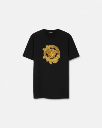 T-shirt slim en jersey de coton brodé