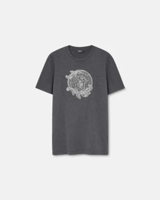 T-shirt slim en jersey de coton brodé