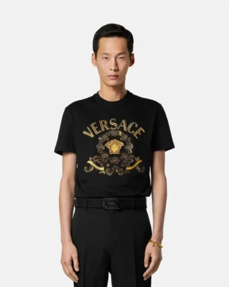 T-shirt slim en jersey de coton brodé