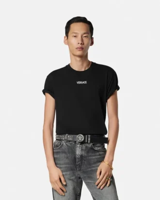 T-shirt slim en jersey de coton brodé